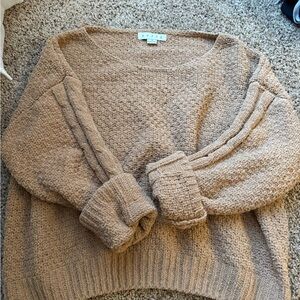 HYFVE Cozy Tan Crew Neck Sweater